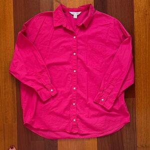 Old Navy | Fuchsia “The Boyfriend Shirt” Button-Up NWOT | Size Large